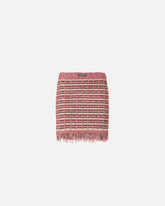 Mini-jupe en natté et maille effrangée - | Pinko