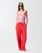 Spotted lingerie top with lace - Pink | Pinko