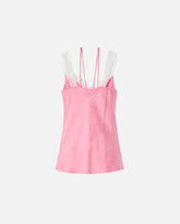 Spotted lingerie top with lace - Pink | Pinko