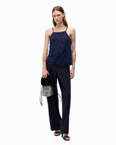 Top fluido con piume - Blu | Pinko