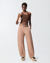 Stretch knit trousers - Beige | Pinko