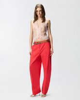 Barrel-fit trousers in stretch cotton - | Pinko