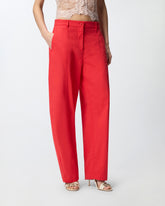 Barrel-fit trousers in stretch cotton - | Pinko