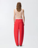 Barrel-fit trousers in stretch cotton - | Pinko