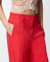 Barrel-fit trousers in stretch cotton - | Pinko