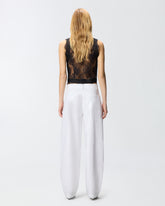 Pantaloni barrel-fit in cotone stretch - | Pinko