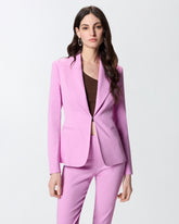 Linen-blend jacket with rear slit - | Pinko