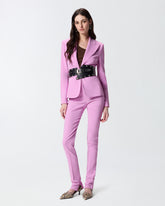 Linen-blend jacket with rear slit - | Pinko