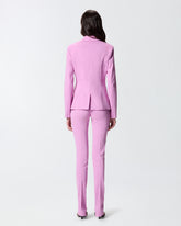 Linen-blend jacket with rear slit - | Pinko