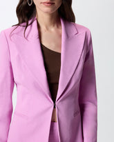 Linen-blend jacket with rear slit - | Pinko