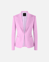 Linen-blend jacket with rear slit - | Pinko