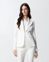 Elegant diagonal fabric blazer - | Pinko