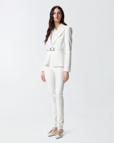 Elegant diagonal fabric blazer - | Pinko