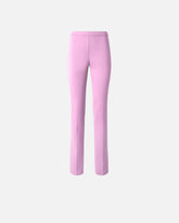 Linen-blend trousers with adjustable hem slit detail - | Pinko