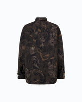 Overshirt από τεχνικό ύφασμα με φλοράλ print παραλλαγής - Πολύχρωμο Πράσινο-Μαύρο | Pinko
