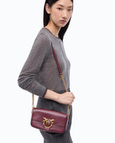 Small Love One Slouchy crossbody bag in smooth leather - Bordeaux | Pinko