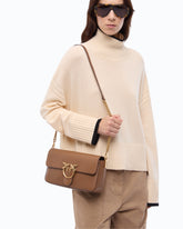 Medium Love One Slouchy crossbody bag in smooth leather - Brown | Pinko
