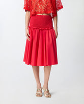 Μίντι φούστα με ελαστική φάσα - | Pinko