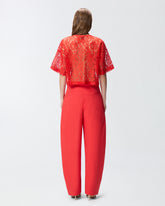 Cropped lace t-shirt - | Pinko