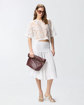 Maglia cropped in pizzo - | Pinko