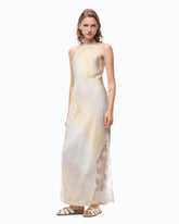 Abito in satin dal colore sfumato con inserto in pizzo - | Pinko