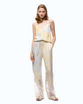 Pantalone in satin maltinto con pizzo - | Pinko