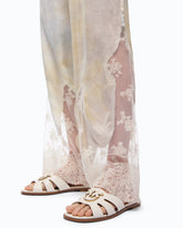 Pantalone in satin maltinto con pizzo - | Pinko