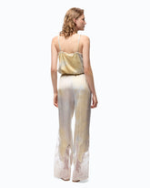Pantalone in satin maltinto con pizzo - | Pinko