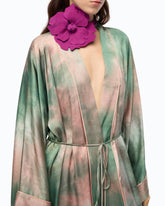 Kimono lungo in satin dal colore sfumato - | Pinko