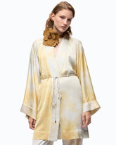 Kimono in satin dal colore sfumato con cintura - | Pinko