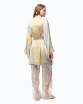 Kimono in satin dal colore sfumato con cintura - | Pinko