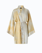 Kimono in satin dal colore sfumato con cintura - | Pinko