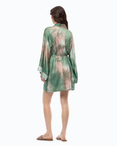 Kimono in satin dal colore sfumato con cintura - | Pinko