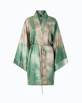 Kimono in satin dal colore sfumato con cintura - | Pinko