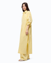 Abito chemisier lungo a righe con ricami floreali - | Pinko