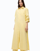 Abito chemisier lungo a righe con ricami floreali - | Pinko