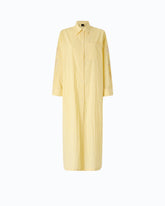 Abito chemisier lungo a righe con ricami floreali - | Pinko