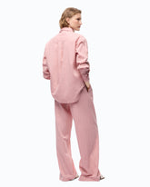 Camicia in tessuto a righe con ricami floreali - | Pinko