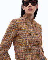 Giacca in tweed bouclé con bottoni a contrasto - Trasparente | Pinko