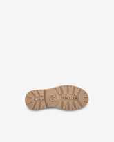 Anfibi in pelle con logo in metallo - | Pinko