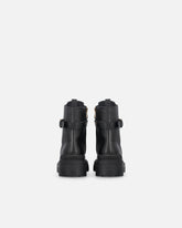 Combat Boots aus Leder mit Logo-Riemchen vorne - | Pinko