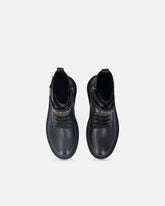 Combat Boots aus Leder mit Logo-Riemchen vorne - | Pinko