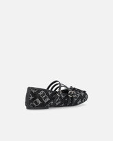 Monogram ballet flats with rhinestones and bow at the toe - | Pinko