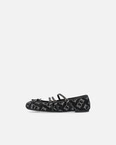 Monogram ballet flats with rhinestones and bow at the toe - | Pinko