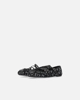 Monogram ballet flats with rhinestones and bow at the toe - | Pinko