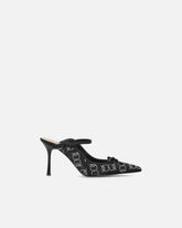 Rhinestoned satin slip-ons with heel - | Pinko