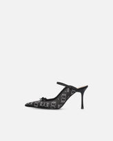 Rhinestoned satin slip-ons with heel - | Pinko