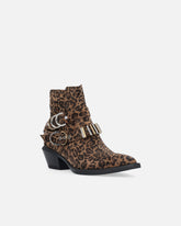 Bota texana con tachuelas y estampado animal - | Pinko