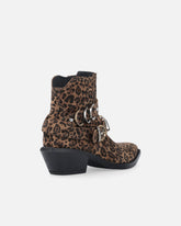 Stivale texano con borchie e stampa animalier - | Pinko