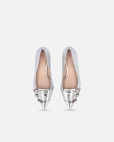 Décolleté basse in nappa laminata con cinturini e borchie - | Pinko